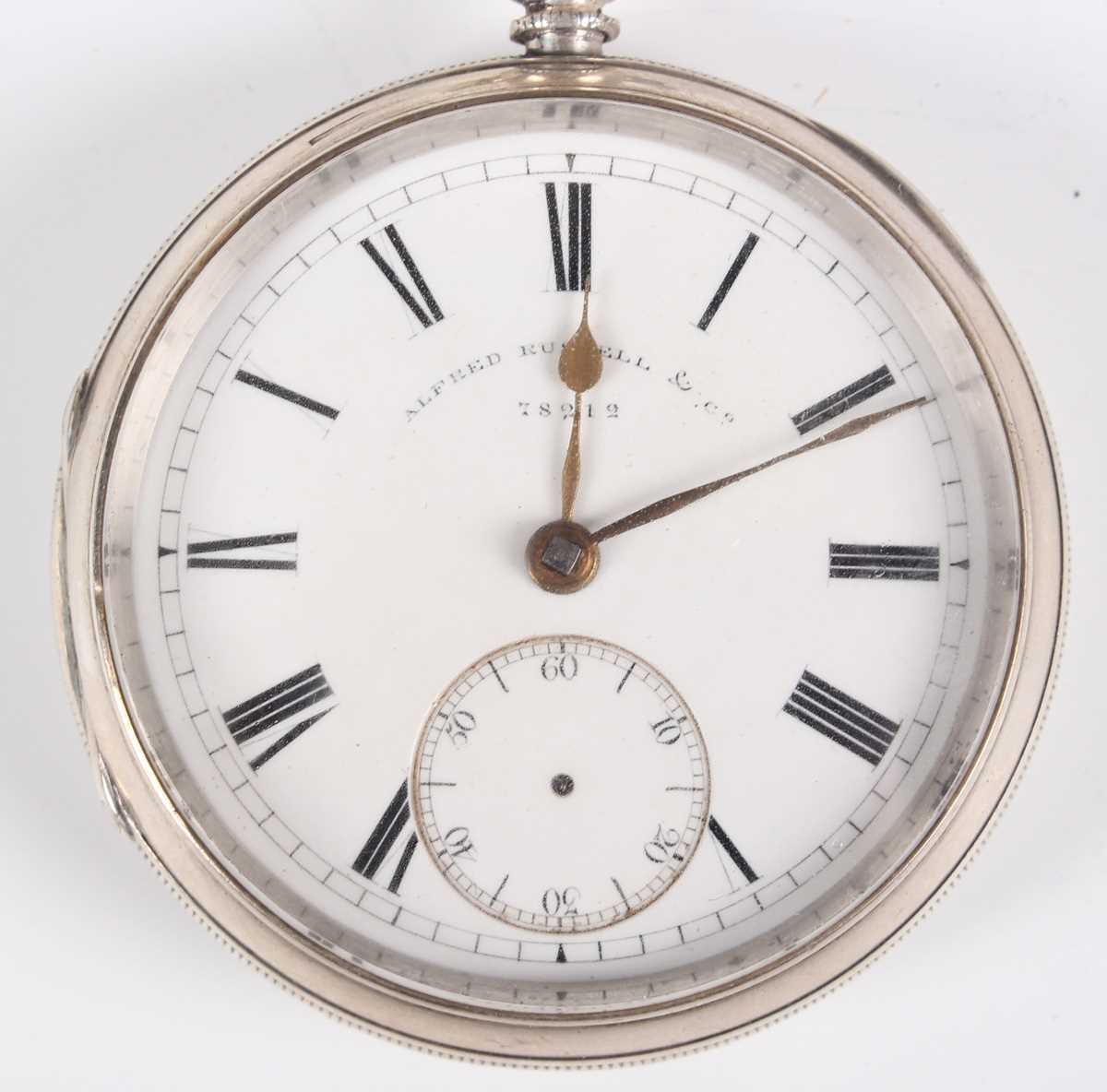 A Victorian silver cased keywind open faced gentleman's pocket watch with gilt fusee movement, the - Bild 8 aus 19