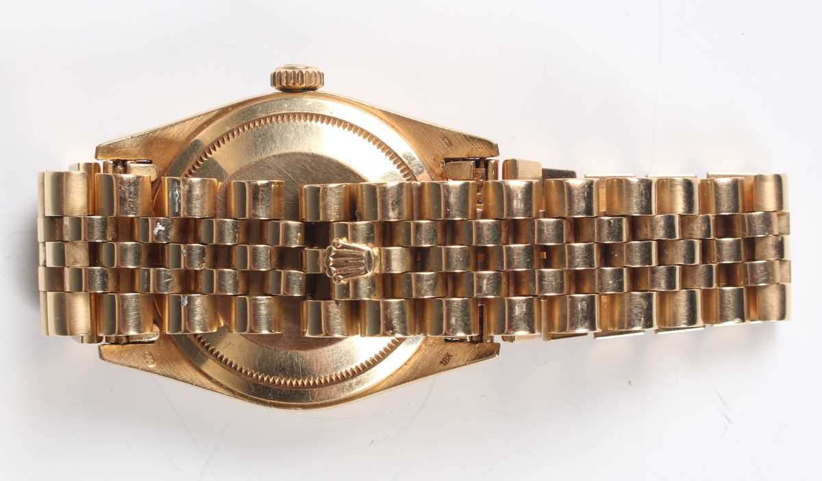 A Rolex Oyster Perpetual Day-Date 18ct gold gentleman's bracelet wristwatch, Ref. 18238, circa 1988, - Image 5 of 11