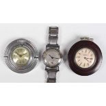 A Jaeger-LeCoultre stainless steel circular cased lady's wristwatch, the signed and jewelled 417/