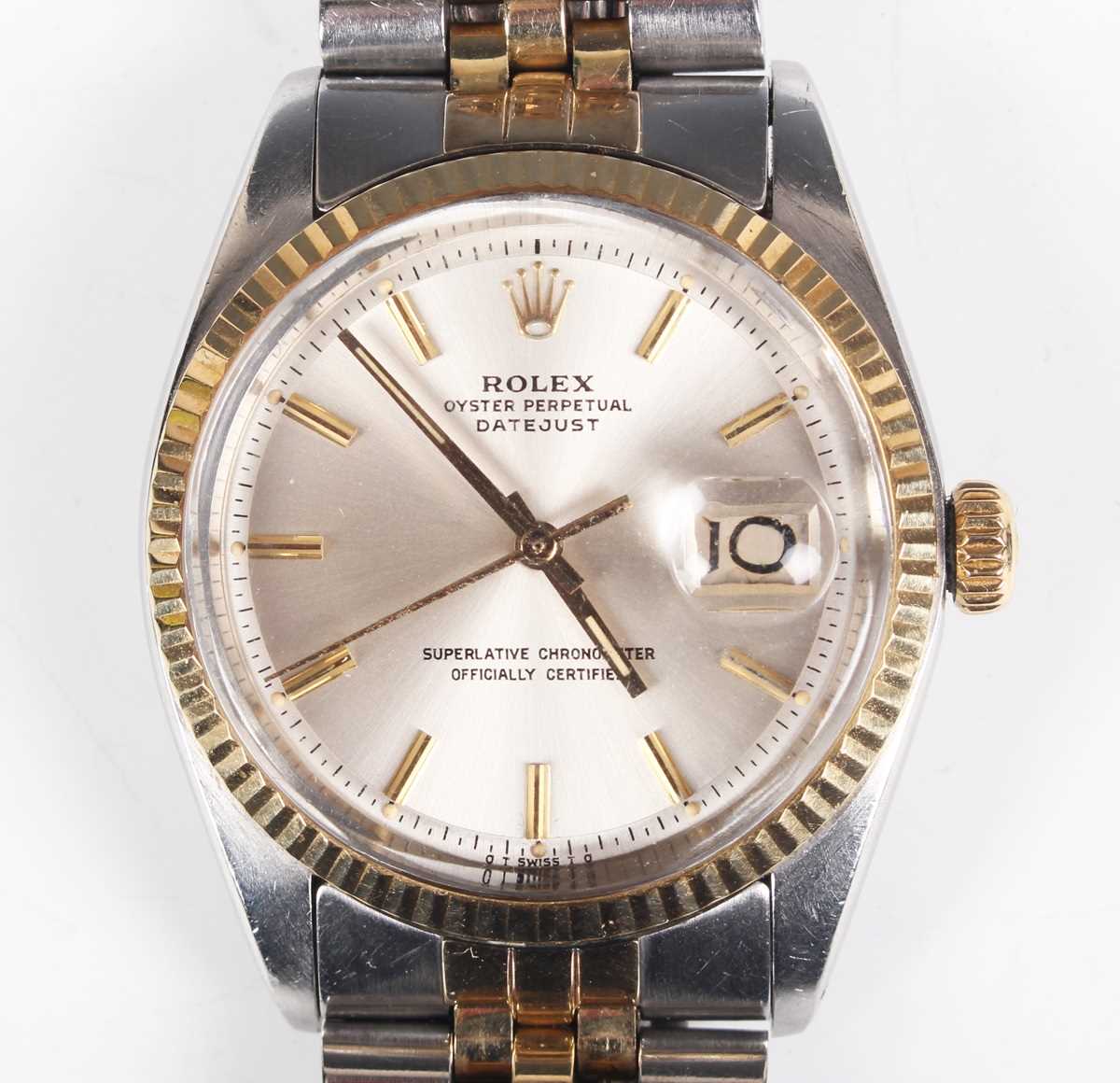 A Rolex Oyster Perpetual Datejust steel and gold gentleman's bracelet wristwatch, Ref. 1601, circa