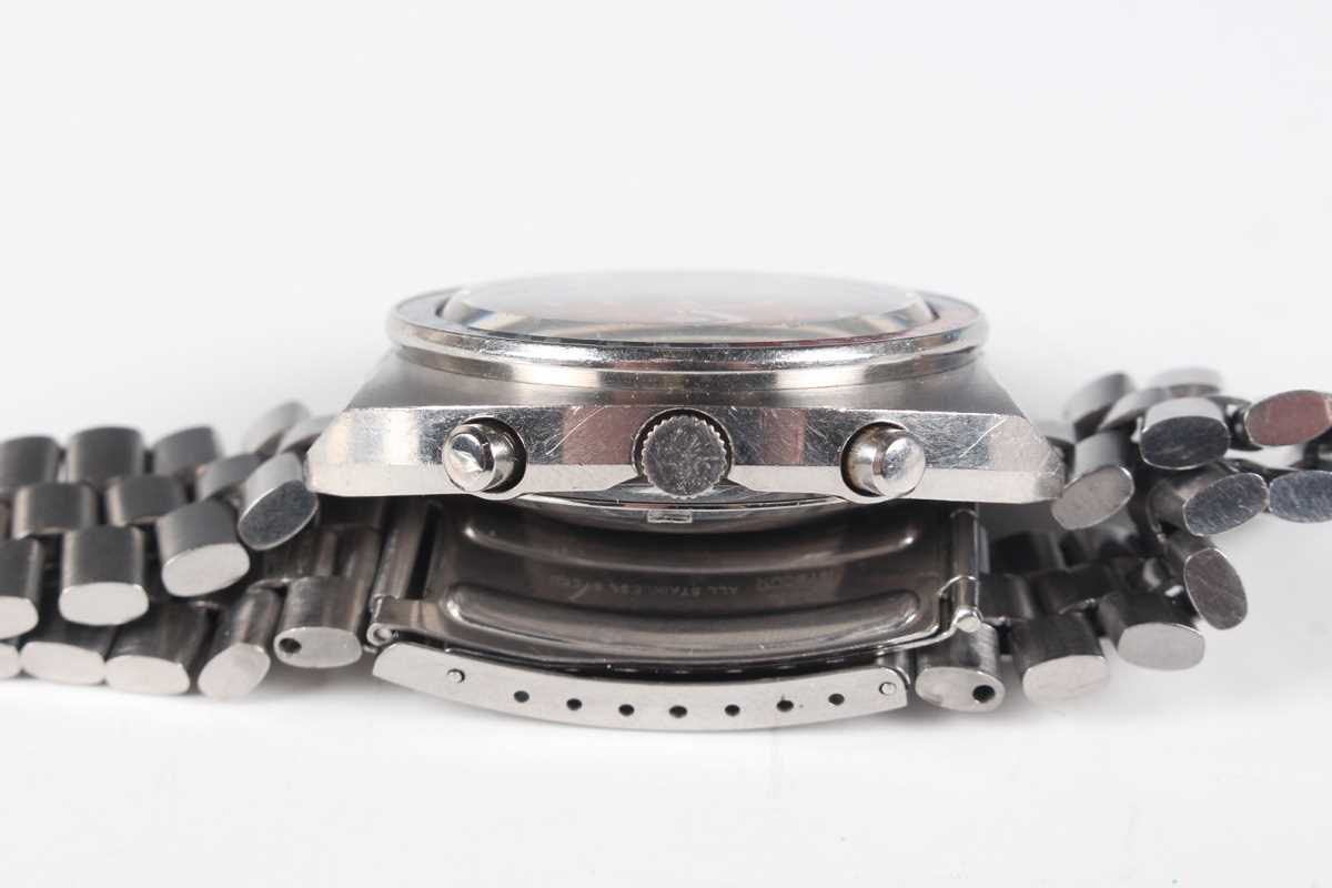 A Seiko 'Pogue' Chronograph Automatic stainless steel gentleman's bracelet wristwatch. Ref. 6139- - Bild 5 aus 6