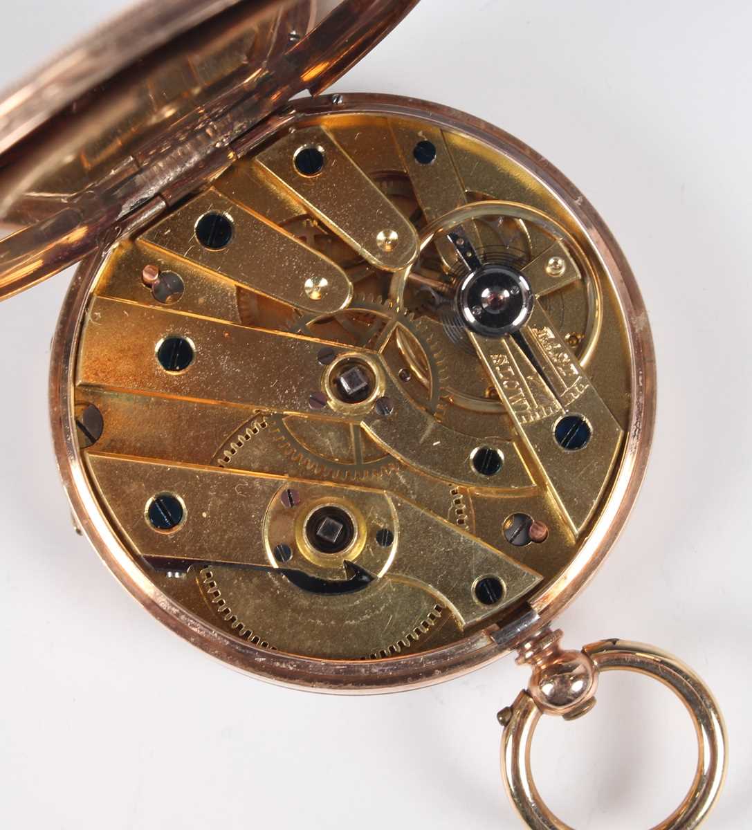 A 9ct gold cased keywind open faced lady's fob watch with unsigned gilt cylinder movement, base - Image 2 of 5