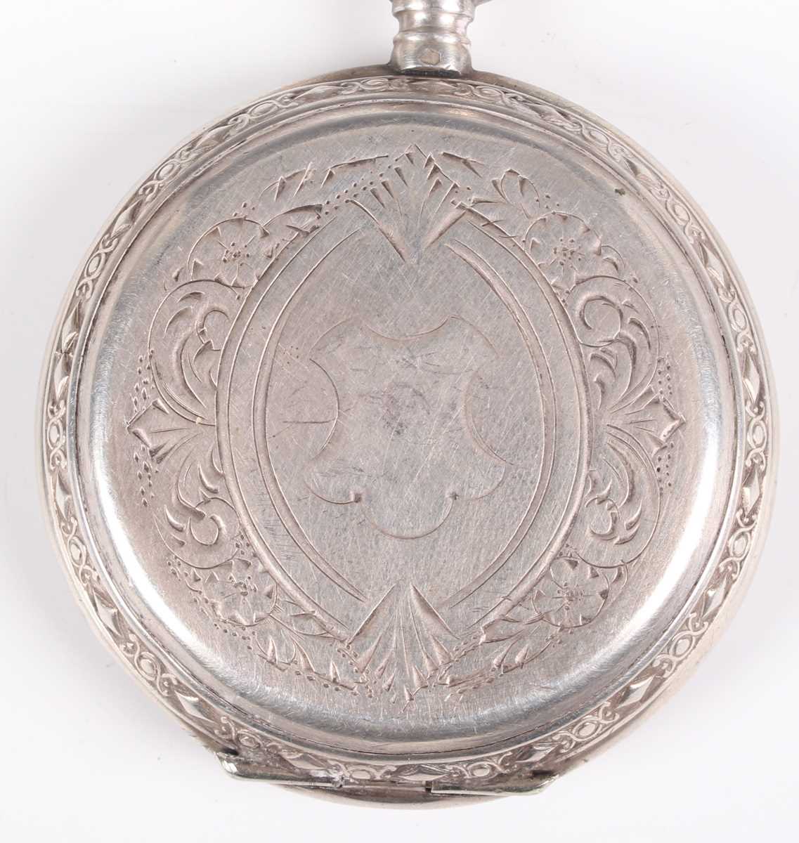 A silver cased keyless wind open faced gentleman's pocket watch, the dial detailed 'Johann Jorgo - Bild 10 aus 31