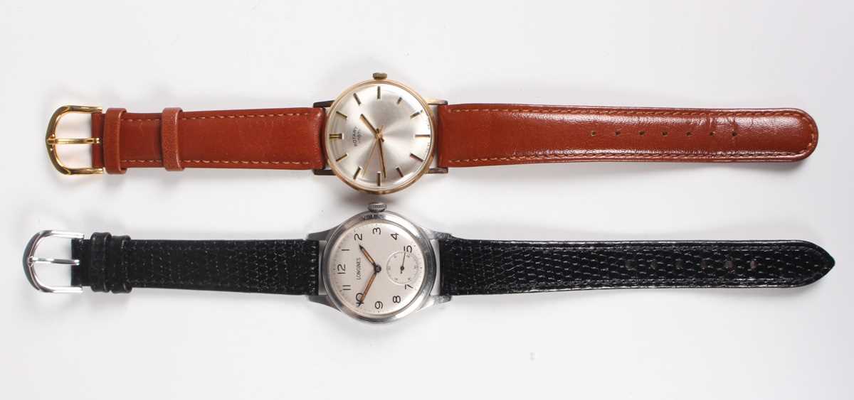 A Longines steel circular cased gentleman's wristwatch, circa 1946, the signed and jewelled movement - Bild 12 aus 13