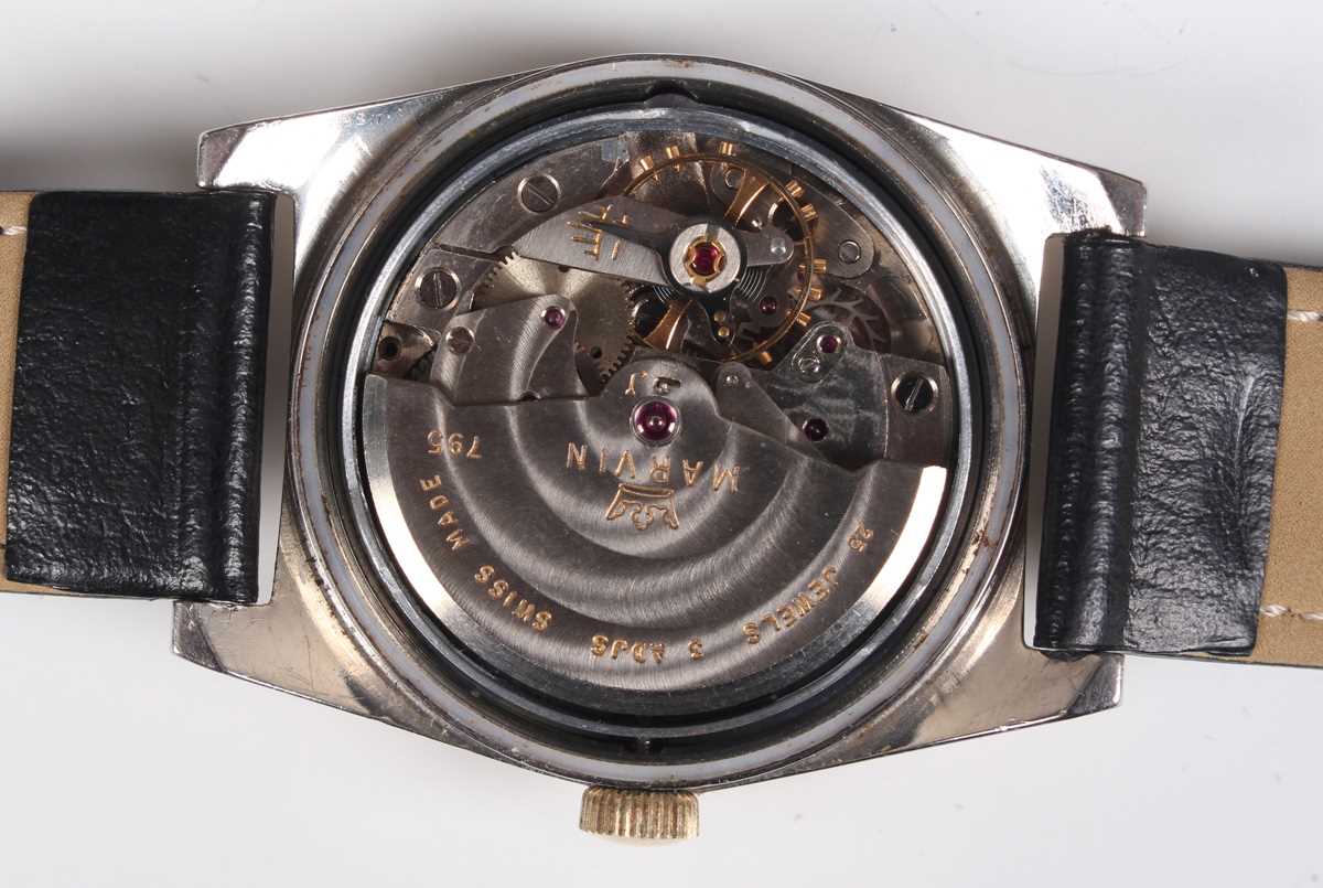 A Marvin Flying Dutchman Autodate gilt metal fronted and steel backed gentleman's wristwatch with - Image 4 of 11