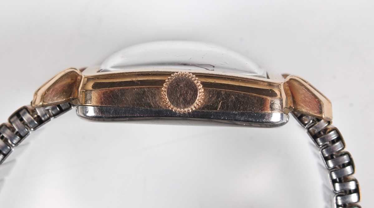 A Helvetia Automatic gilt metal fronted and steel backed square cased gentleman's wristwatch with - Image 16 of 16