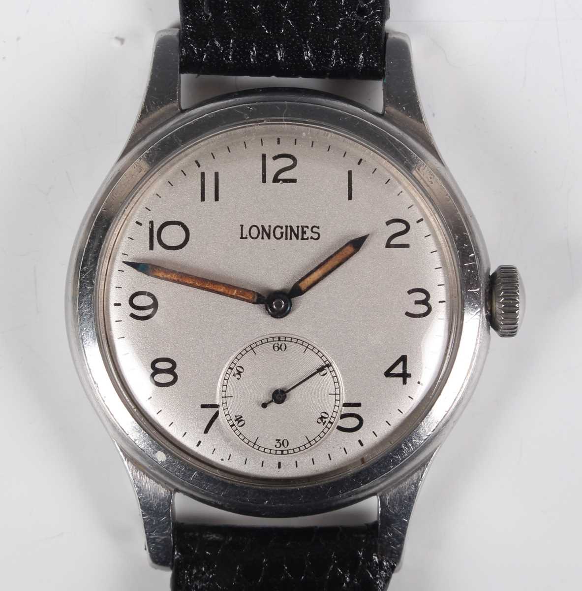A Longines steel circular cased gentleman's wristwatch, circa 1946, the signed and jewelled movement - Image 2 of 13