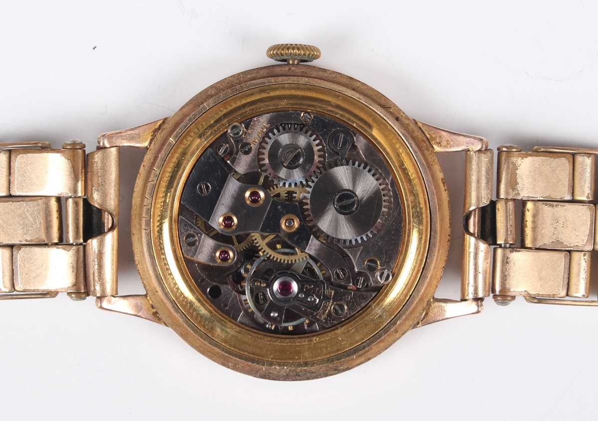 An Alprosa 9ct gold circular cased gentleman’s wristwatch with unsigned jewelled movement, the - Image 2 of 6