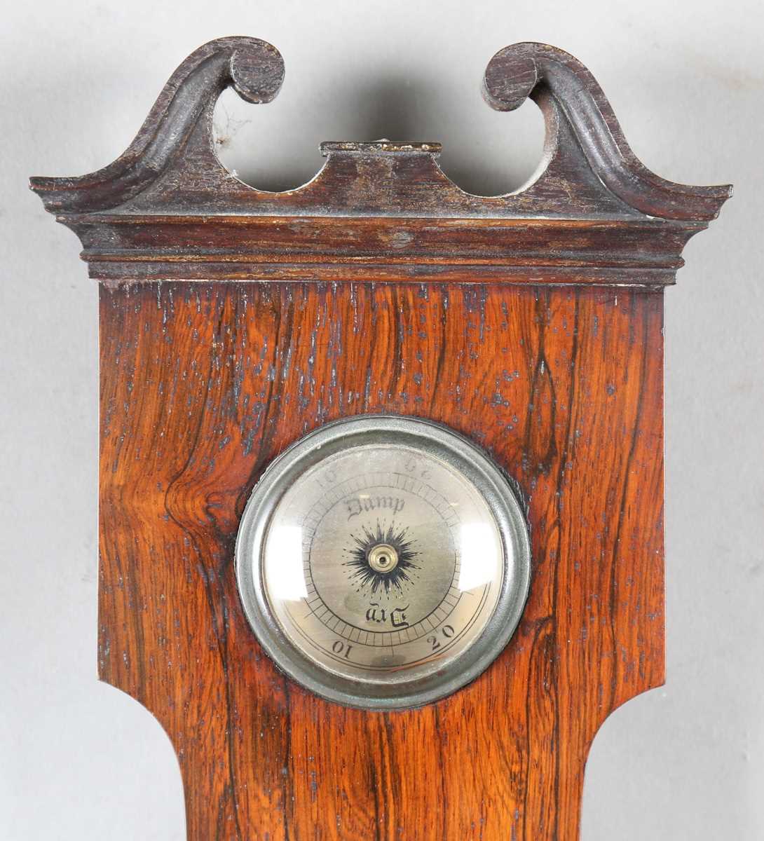 An early Victorian rosewood wheel barometer of oversized proportions with silvered dial, - Image 4 of 5