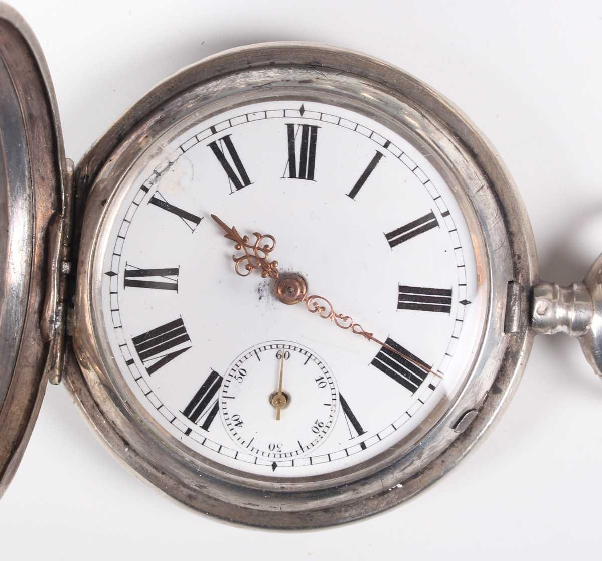 A silver cased keyless wind open faced gentleman's pocket watch, the dial detailed 'Johann Jorgo - Image 8 of 31