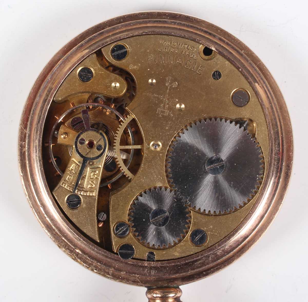 A gilt metal cased keyless wind open faced gentleman's dress pocket watch, the silvered dial with - Bild 19 aus 25