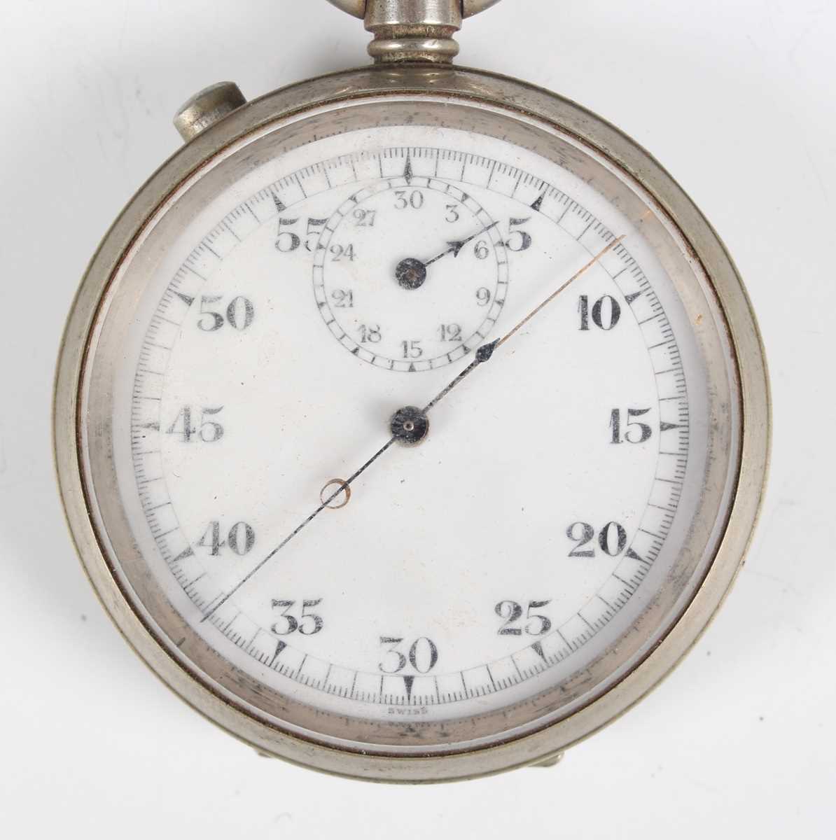 Two MoD issue base metal cased keyless wind open-faced thirty minute recording stopwatches, each - Image 8 of 13