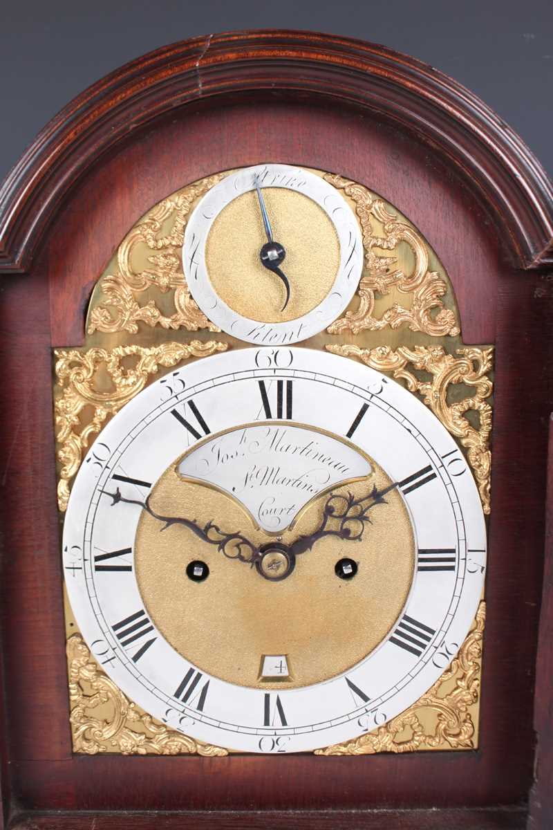 A George III mahogany bracket clock, the eight day twin fusee five pillar movement striking hours on - Image 2 of 11