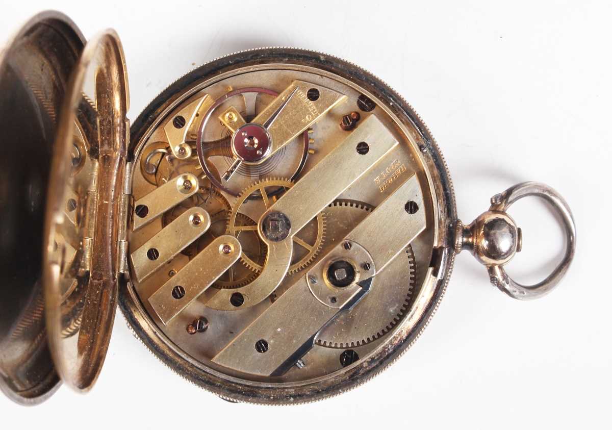 A late Victorian silver hunting cased keywind gentleman's pocket watch, the gilt three-quarter plate - Image 8 of 11