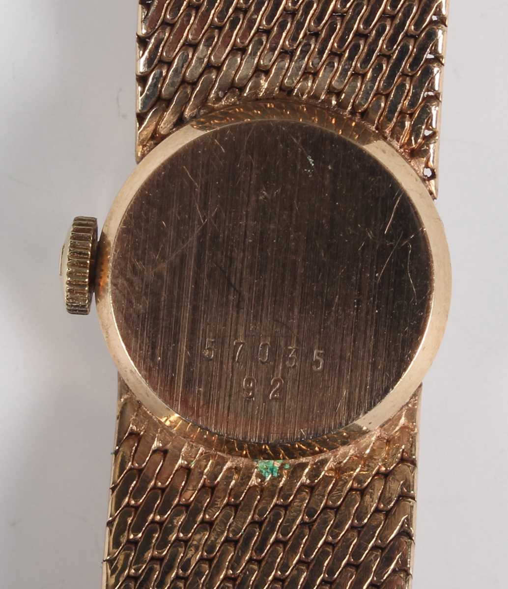 A Favre-Leuba 9ct gold lady's bracelet wristwatch, the signed silvered dial with gilt baton hour - Image 4 of 6