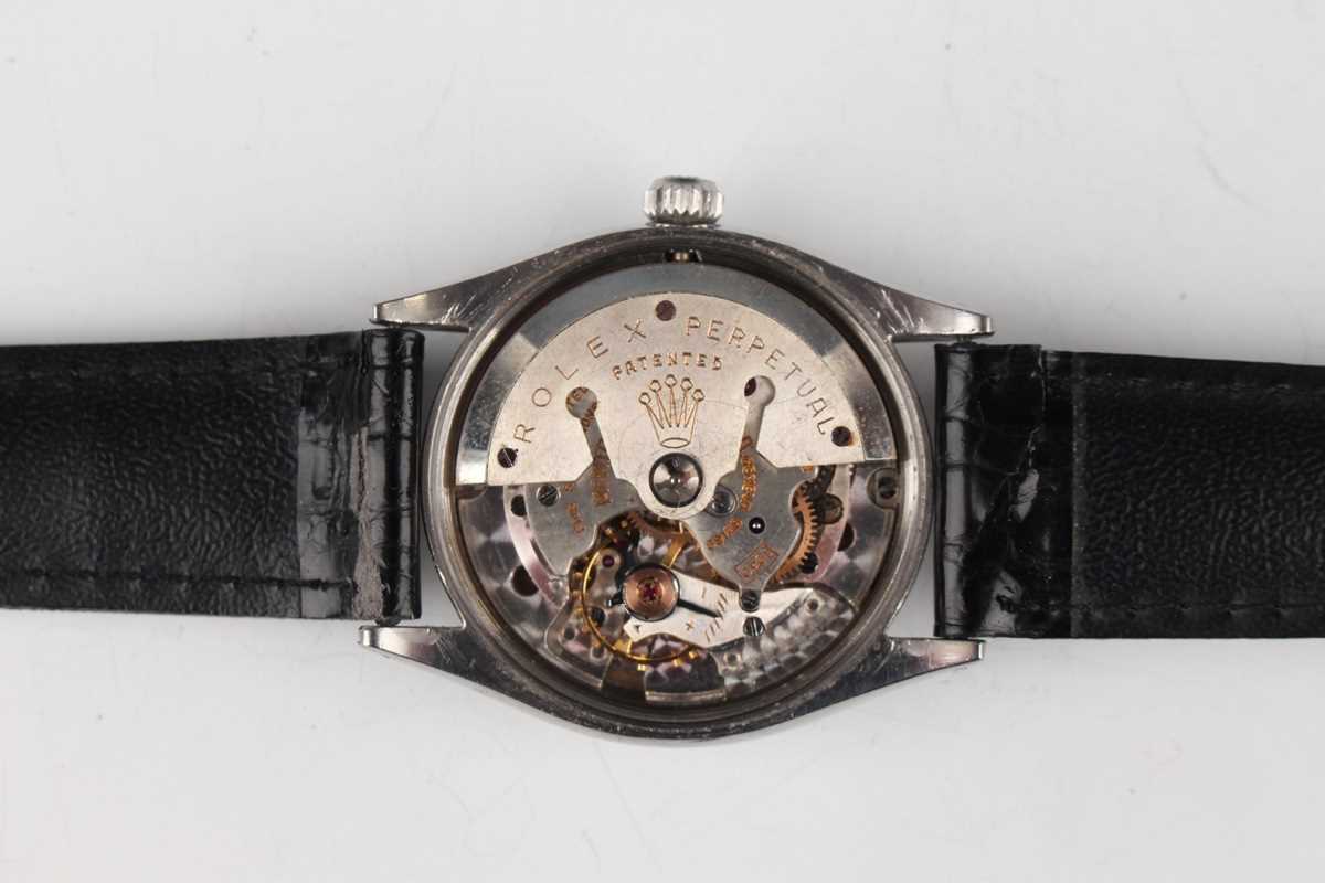 A Rolex Oyster-Perpetual steel cased gentleman's wristwatch, Ref. 6565, circa 1957, with signed - Bild 3 aus 8