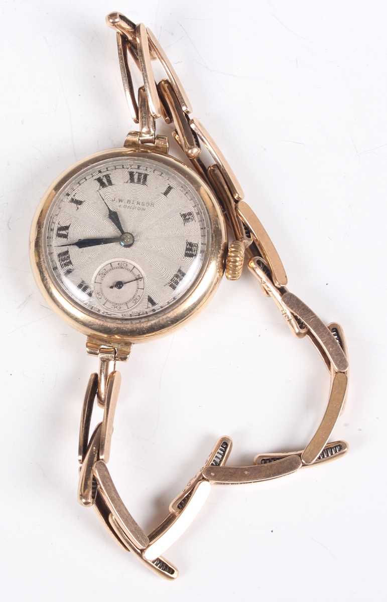 A J.W. Benson London 9ct gold circular cased lady’s wristwatch, the jewelled lever movement detailed - Image 6 of 6