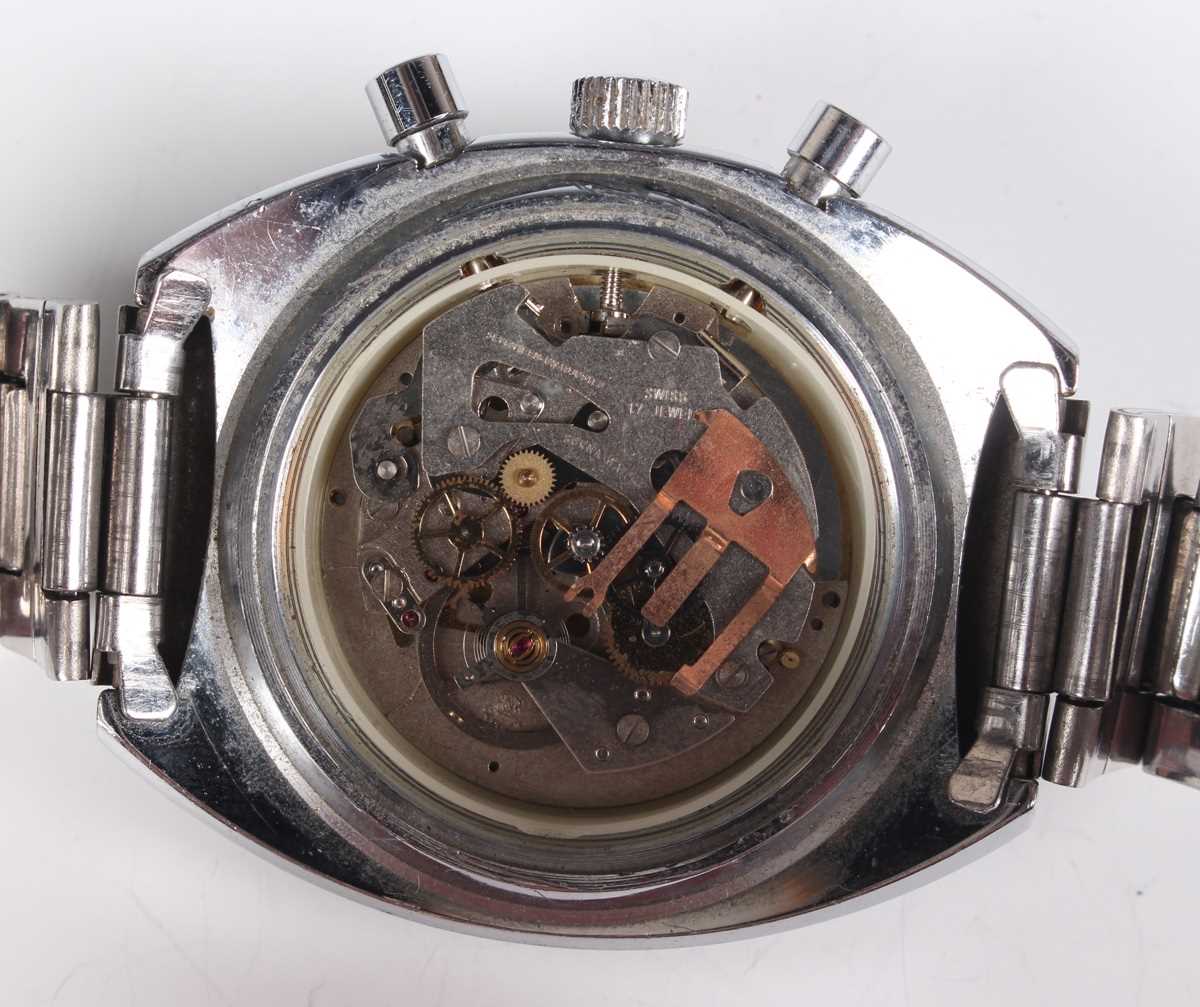 A Sorna Chrono steel backed gentleman's chronograph bracelet wristwatch, Ref. 2697, circa 1970s, - Image 2 of 6