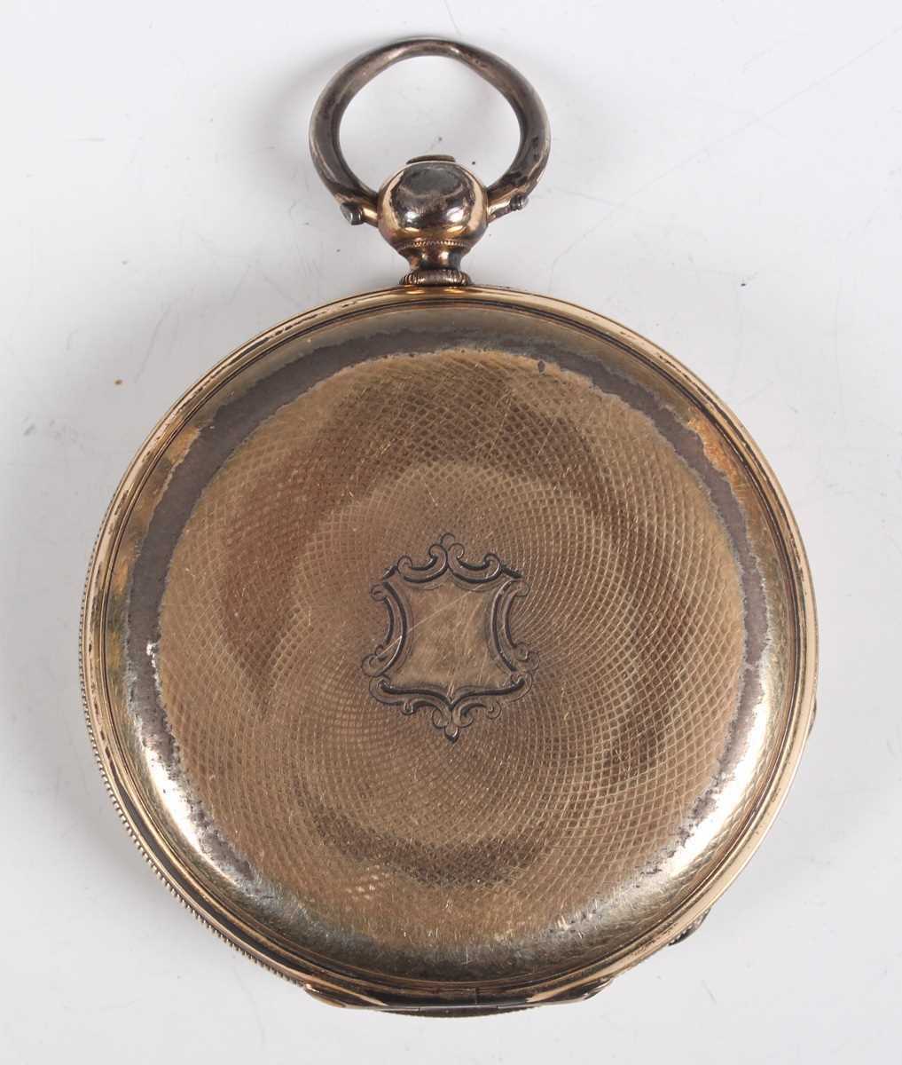 A late Victorian silver hunting cased keywind gentleman's pocket watch, the gilt three-quarter plate - Image 10 of 11