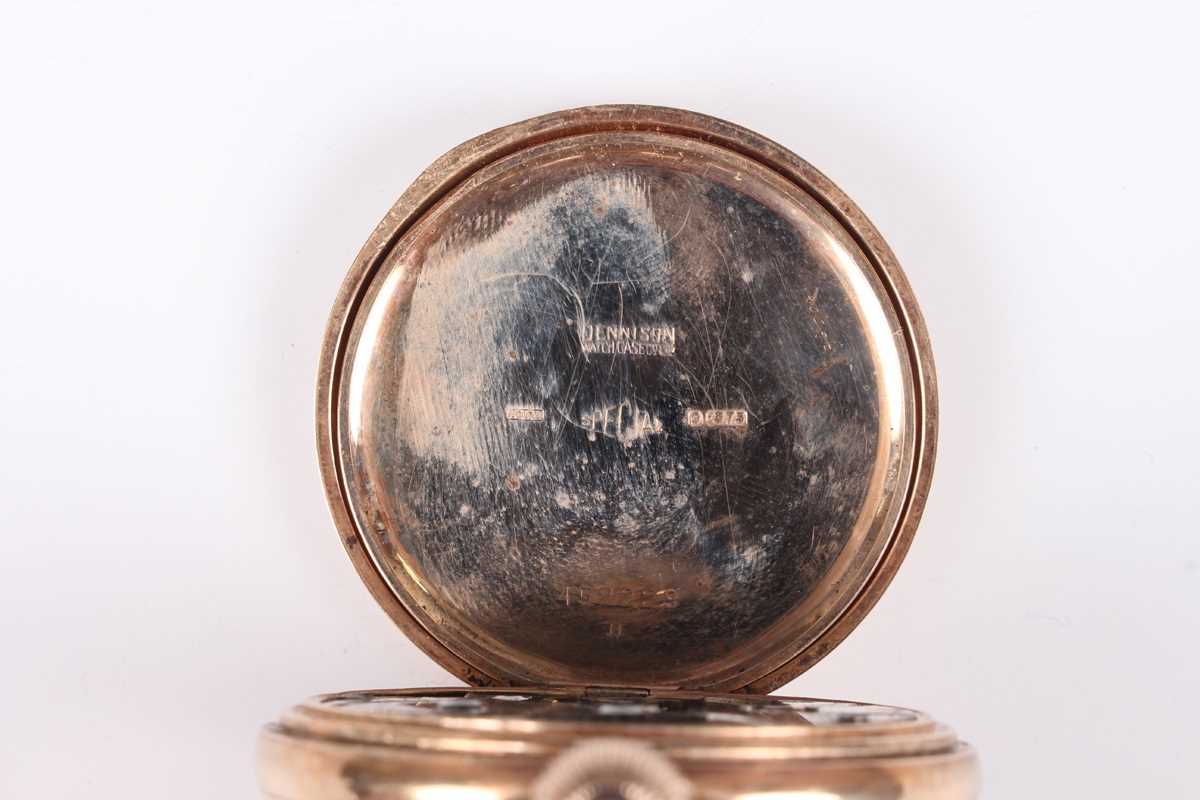 A Record Watch Co 9ct gold half-hunting cased keyless wind gentleman's pocket watch with signed - Image 4 of 8