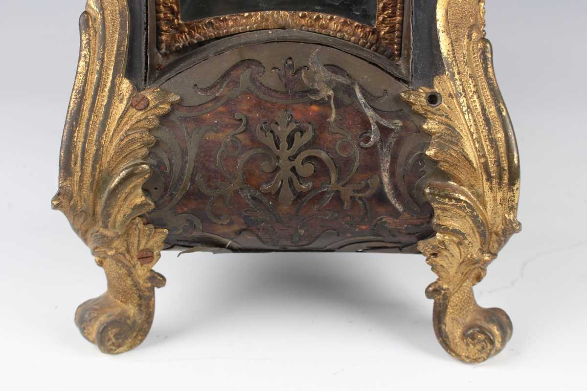 An 18th century French boulle cased bracket clock and bracket, the clock with eight day movement - Image 38 of 70
