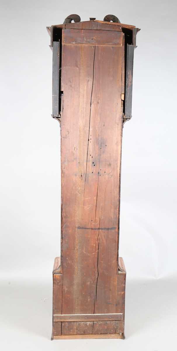 A George III oak and mahogany longcase clock with eight day movement striking on a bell, the 13-inch - Image 9 of 11