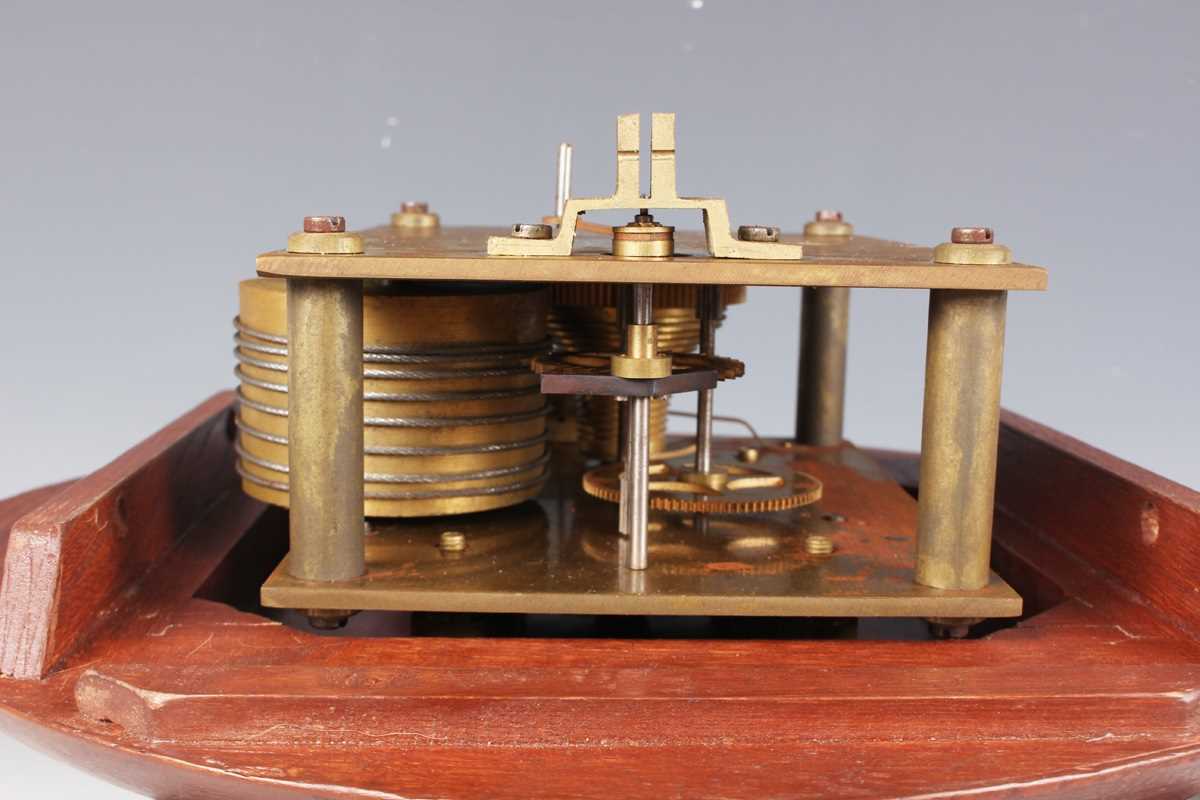 A 20th century stained beech circular wall timepiece with single fusee movement, the 8-inch - Image 6 of 23