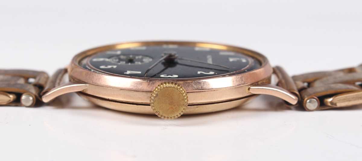 An Alprosa 9ct gold circular cased gentleman’s wristwatch with unsigned jewelled movement, the - Image 5 of 6