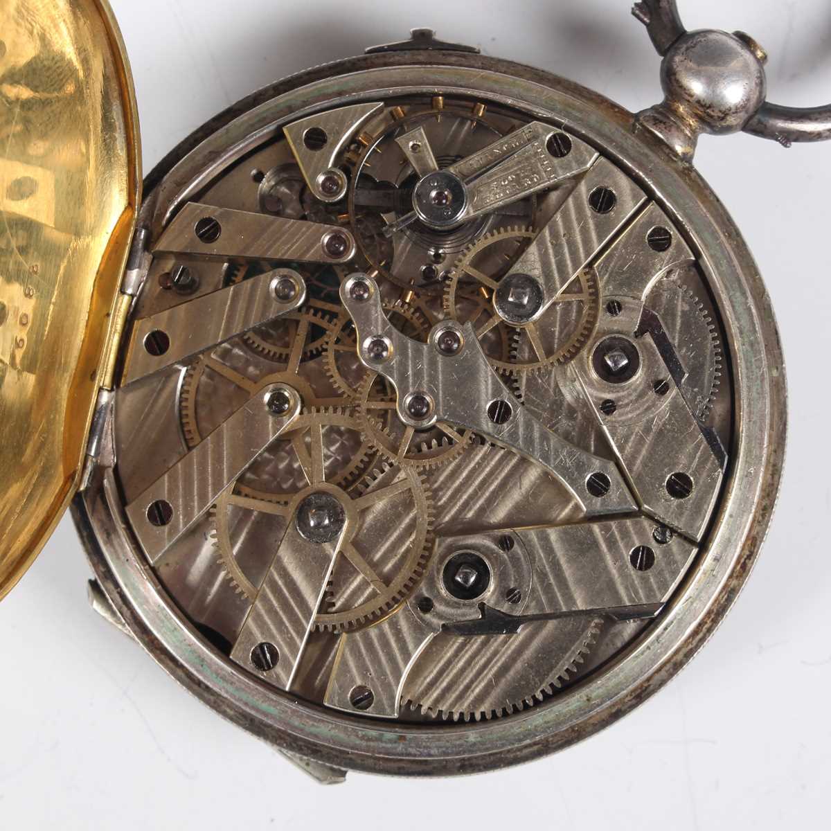 A Swiss hunting cased keywind dual time gentleman's pocket watch, made for the Japanese market, with - Bild 3 aus 10