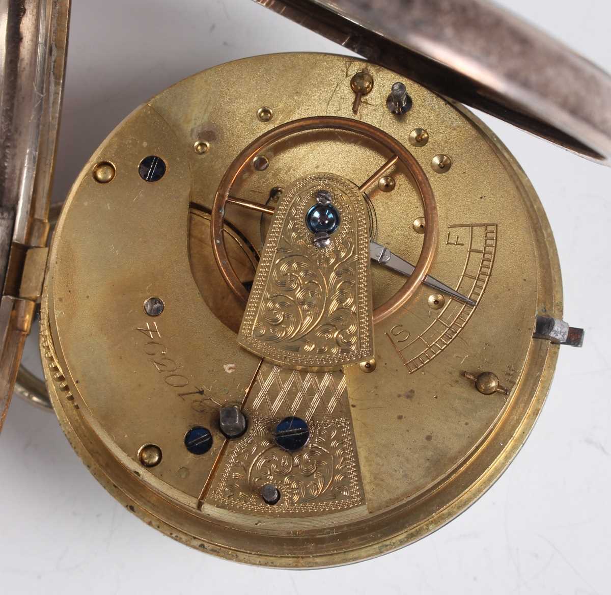 A J.W. Benson London silver cased keywind open-faced gentleman’s pocket watch, the gilt jewelled - Image 8 of 14