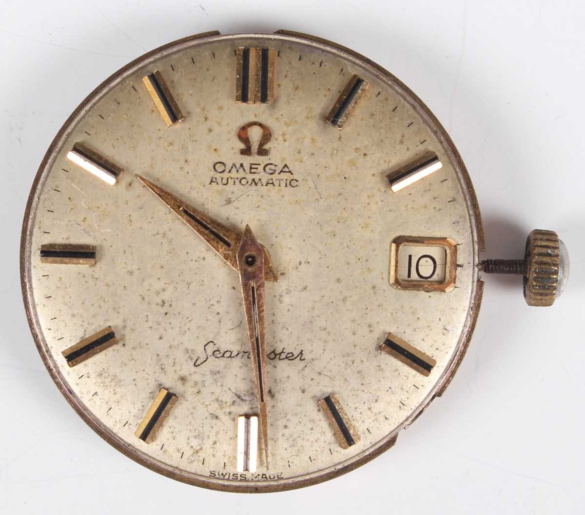 An Omega Seamaster Automatic Cosmic 2000 gentleman’s wristwatch movement, the signed black dial with - Image 8 of 15