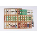 A collection of ninety-seven microscope specimen slides, late Victorian and later, including