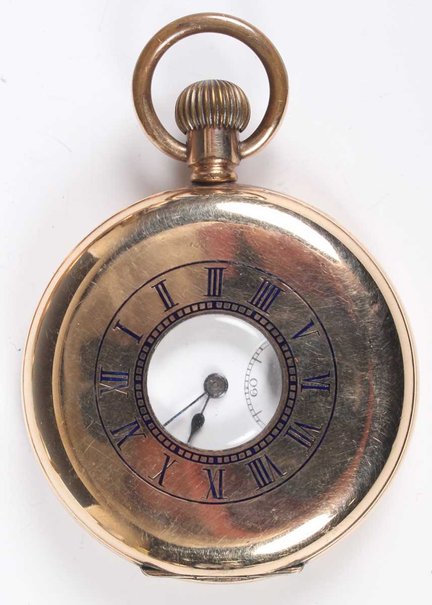 A gilt metal cased keyless wind open faced gentleman's dress pocket watch, the silvered dial with - Image 10 of 25