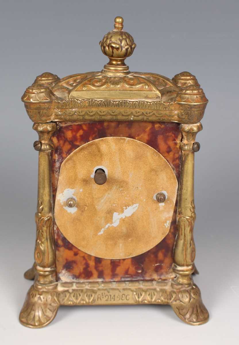 A late 19th century rosewood cased wall timepiece, the enamelled circular dial with black Roman hour - Bild 13 aus 14