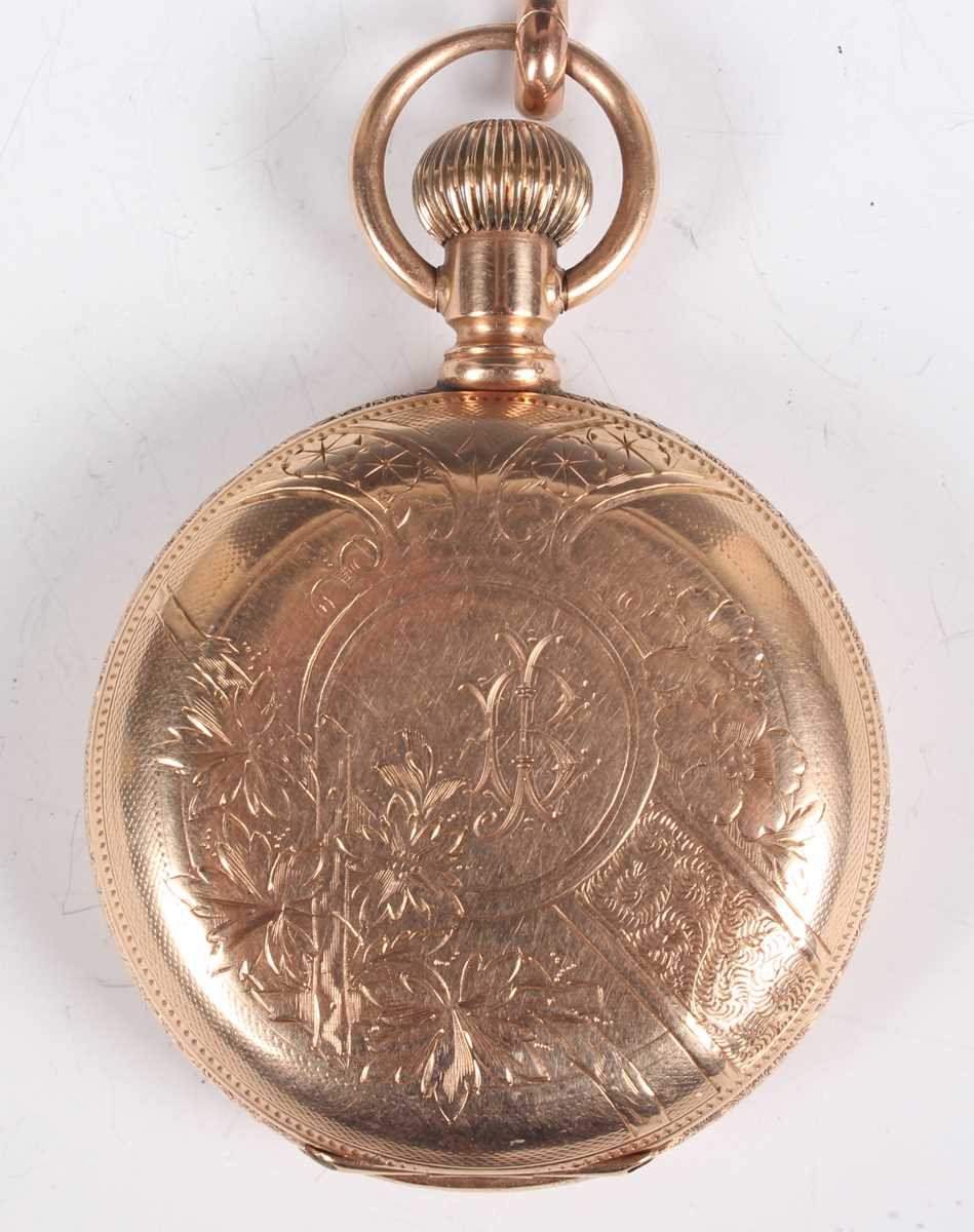 An Elgin Natl Watch Co gold hunting cased keyless wind gentleman’s pocket watch, the signed gilt - Image 8 of 10