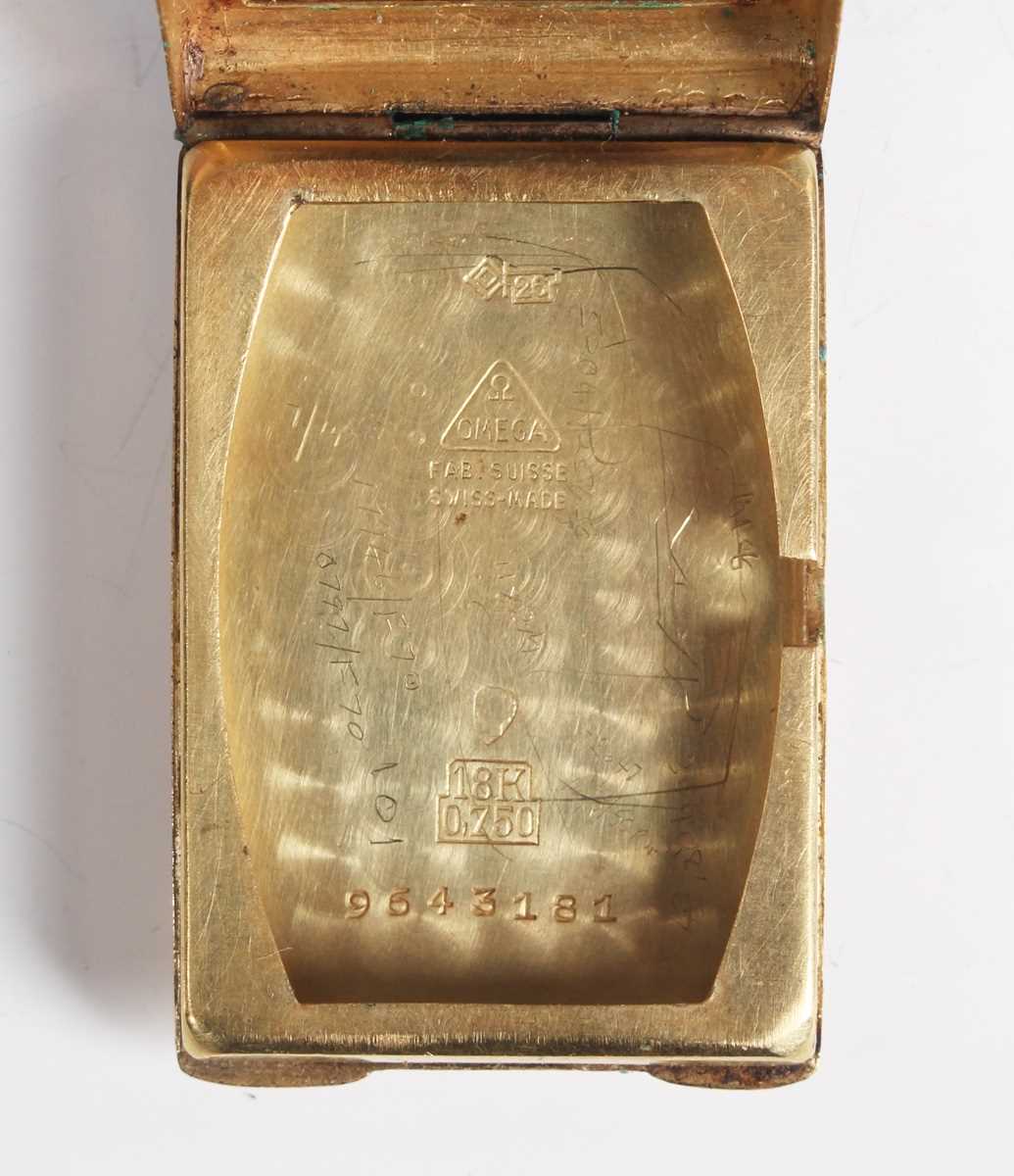 An Omega 18ct gold rectangular cased gentleman's wristwatch, circa 1939, the signed and jewelled - Bild 5 aus 8
