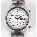 A Seiko 'Helmet' Chronograph Automatic stainless steel gentleman's bracelet wristwatch, Ref. 6139-