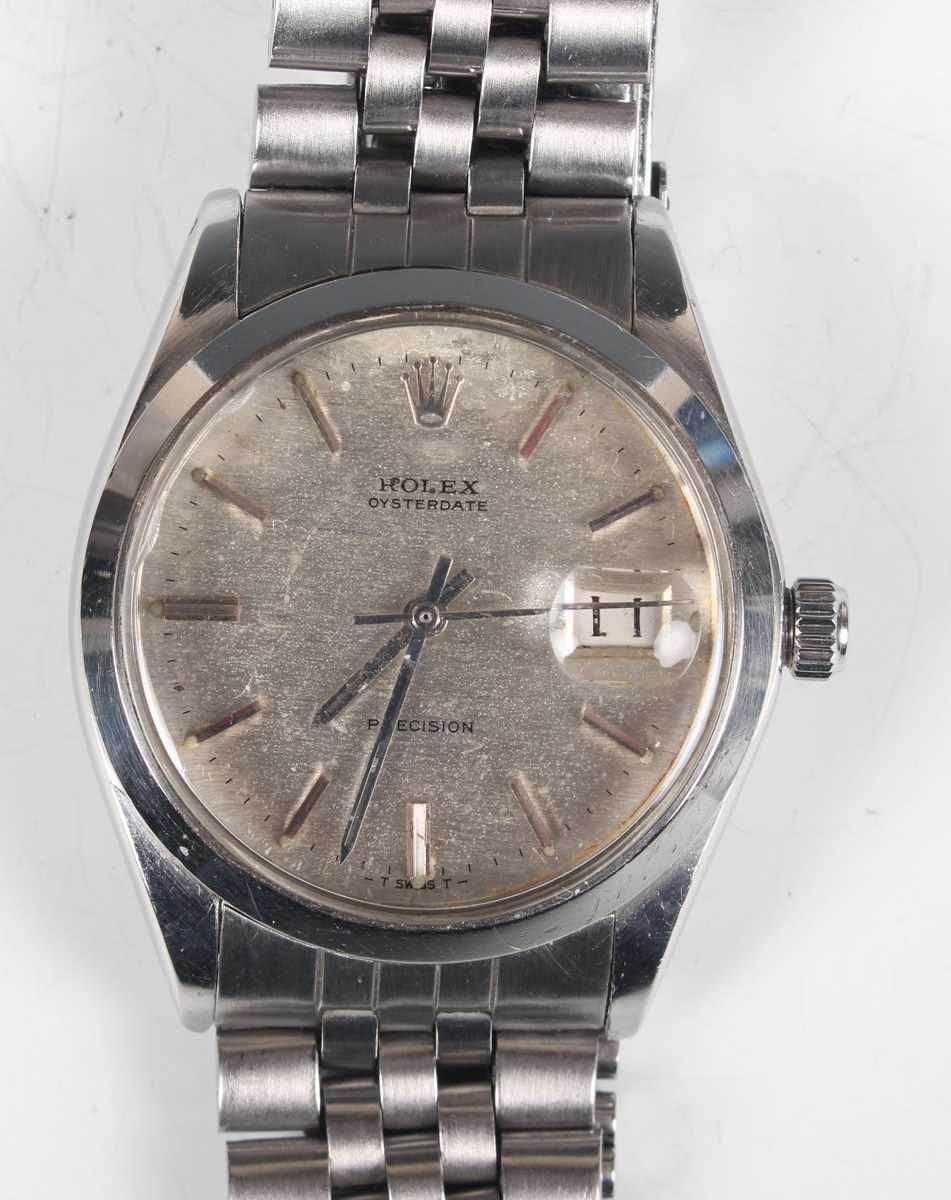 A Rolex Oyster Date Precision stainless steel gentleman's bracelet wristwatch, Ref. 6694, circa