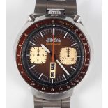 A Seiko 'Bullhead' 5 Sports Speed-Timer Chronograph stainless steel gentleman's bracelet wristwatch,