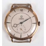 An Omega Automatic 18ct gold circular cased gentleman's wristwatch, probably circa 1950, the