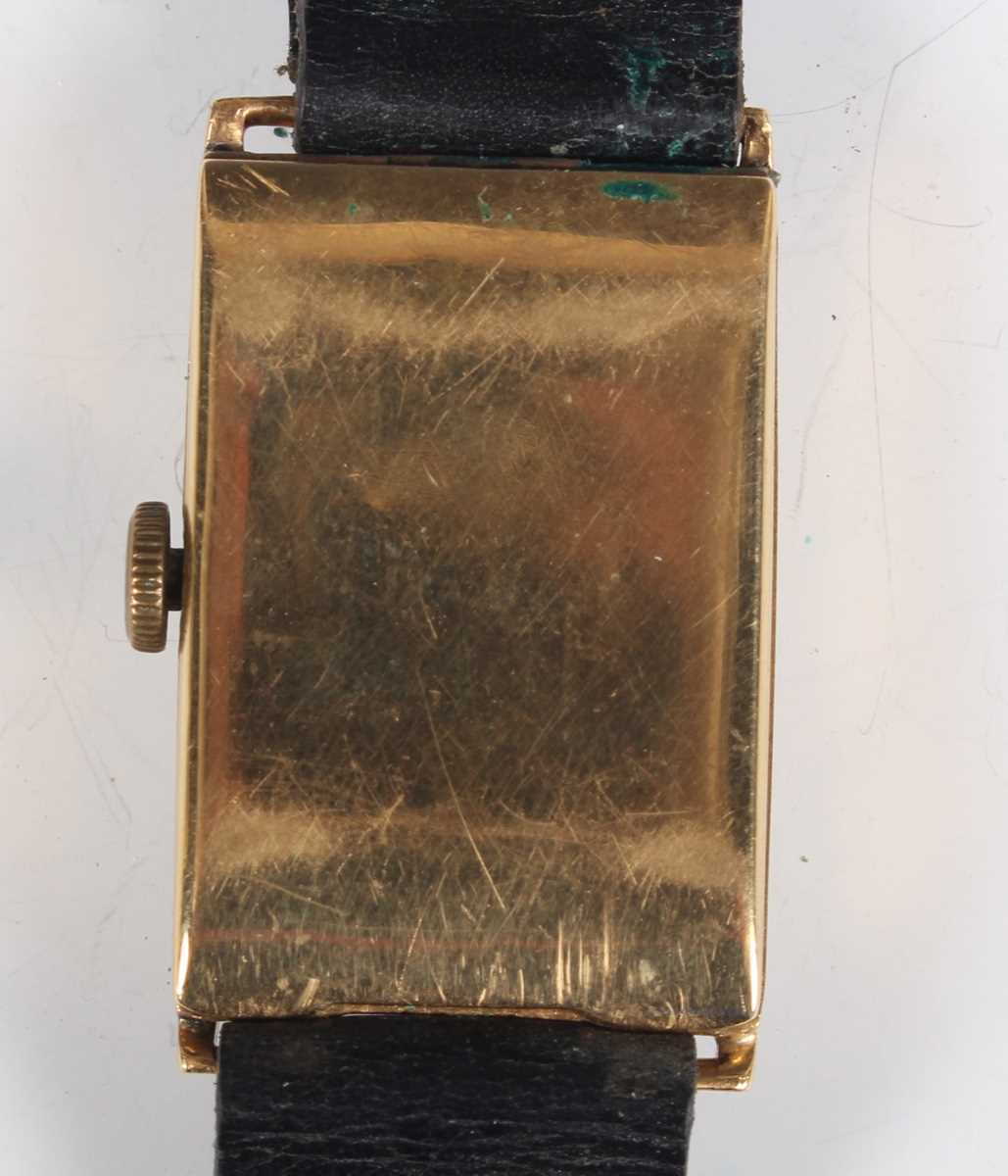 An Omega 18ct gold rectangular cased gentleman's wristwatch, circa 1939, the signed and jewelled - Bild 6 aus 8