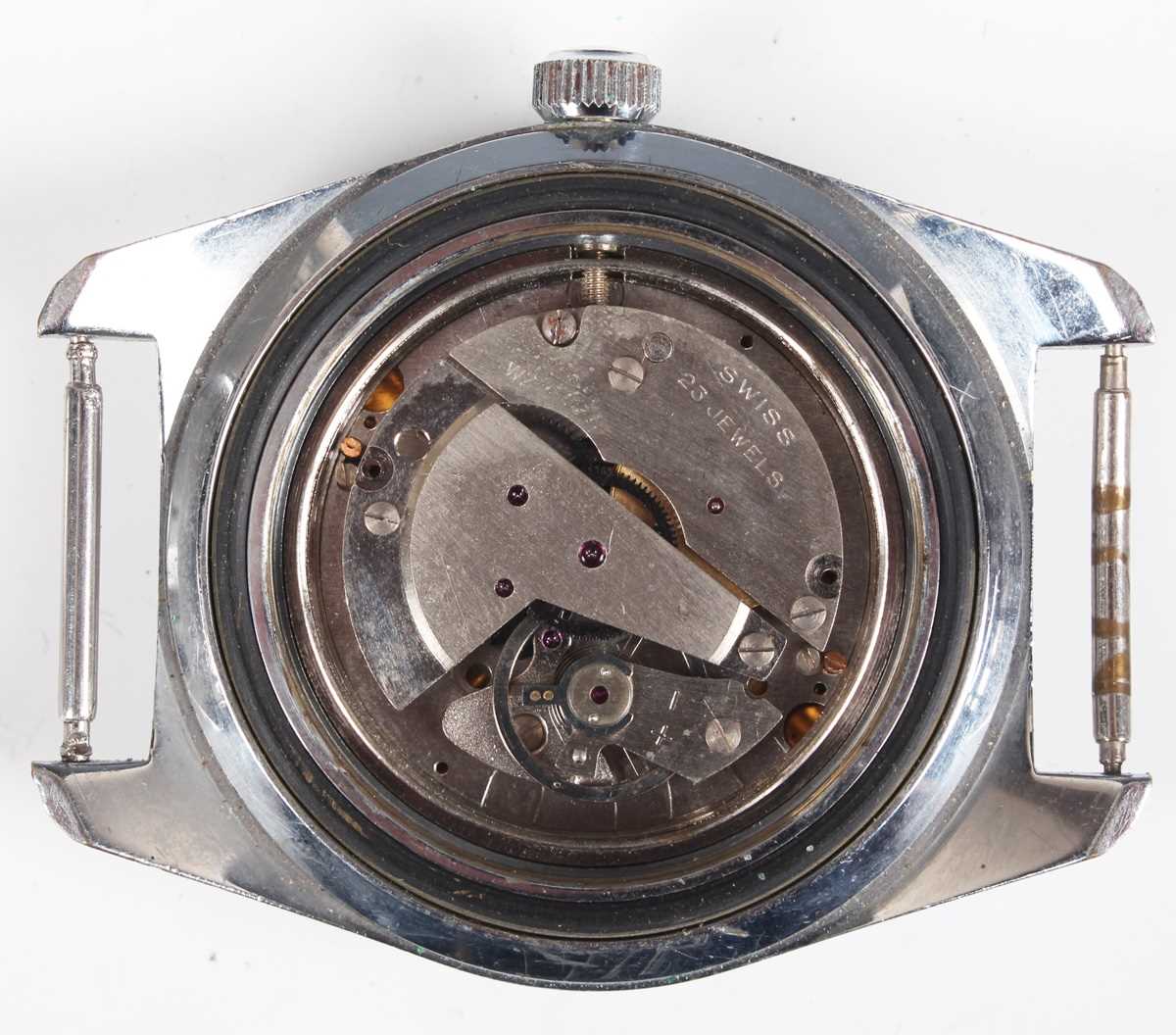 A De Luxe steel backed gentleman's wristwatch with unsigned jewelled movement, the black dial with - Image 3 of 12