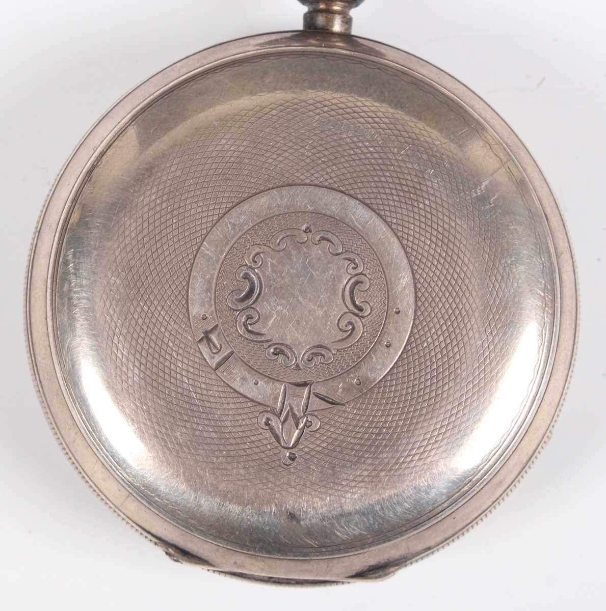 A Victorian silver cased keywind open faced gentleman's pocket watch with gilt fusee movement, the - Bild 7 aus 19