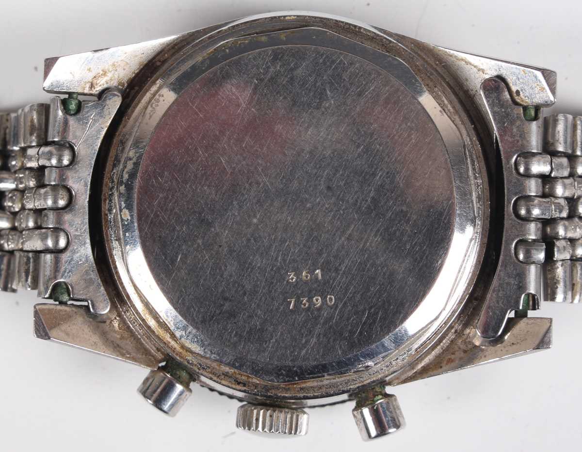 A Villard steel cased gentleman's chronograph wristwatch, Ref. 361, circa 1950s, with jewelled - Image 3 of 5