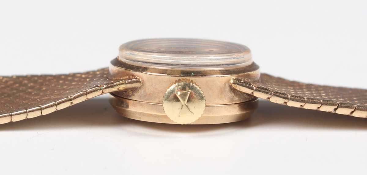 A Favre-Leuba 9ct gold lady's bracelet wristwatch, the signed silvered dial with gilt baton hour - Image 5 of 6