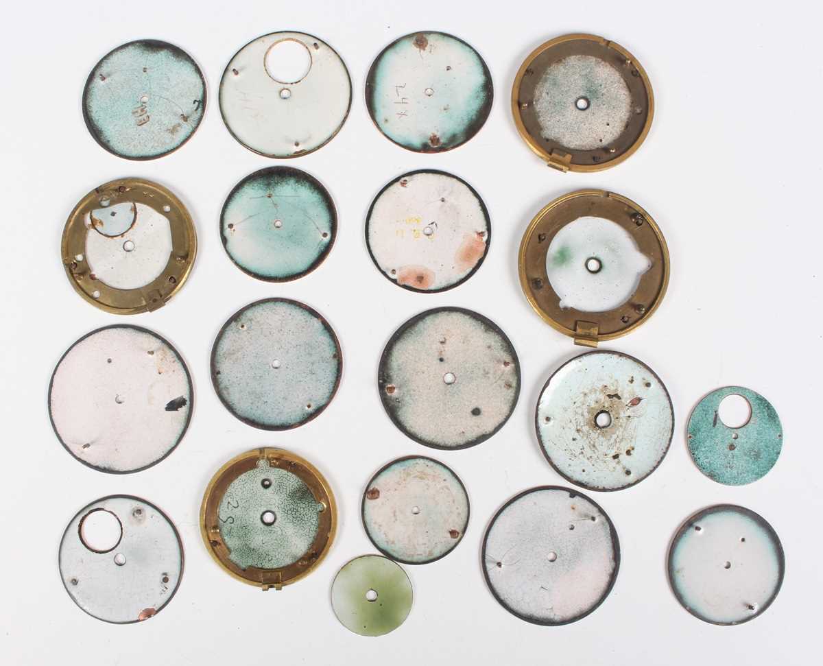 A collection of eighty white enamelled pocket watch dials, 18th century and later, some signed, - Image 6 of 8