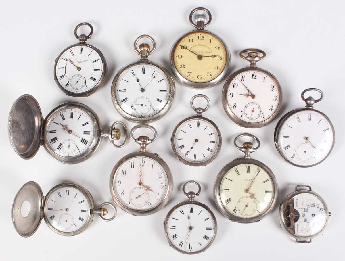 A silver cased keyless wind open faced gentleman's pocket watch, the dial detailed 'Johann Jorgo