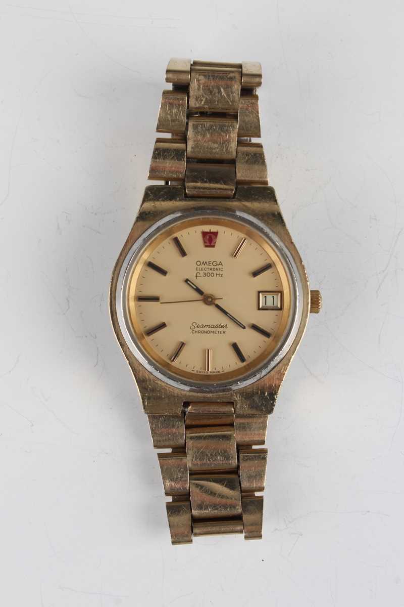 An Omega Electronic F300 Hz Seamaster Chronometer gilt metal fronted and steel backed gentleman's - Image 6 of 7