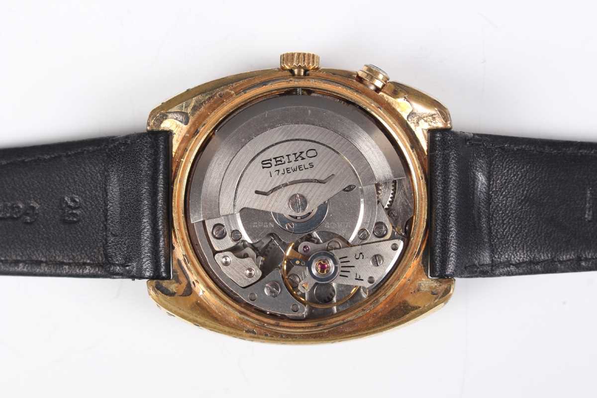 A Seiko Bell-Matic gilt metal fronted and steel backed gentleman's wristwatch, Ref. 4006-6031, circa - Image 2 of 6