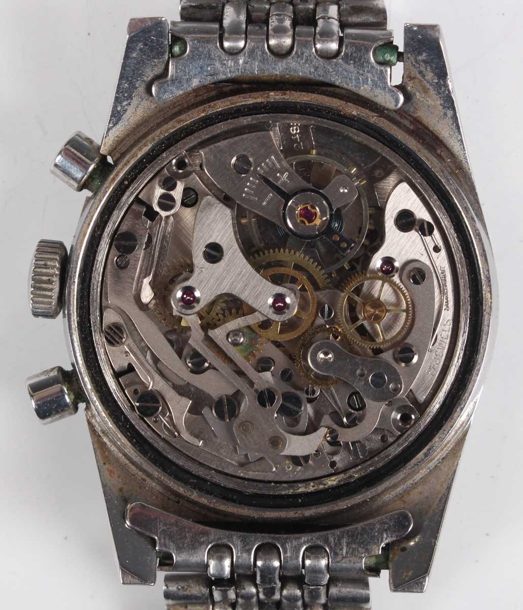 A Villard steel cased gentleman's chronograph wristwatch, Ref. 361, circa 1950s, with jewelled - Image 2 of 5